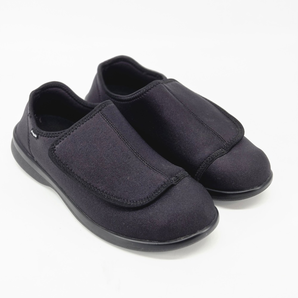 Propet Cush n Foot Men 11 3E Extra Wide Walking Recovery Loafer Black Slip On
